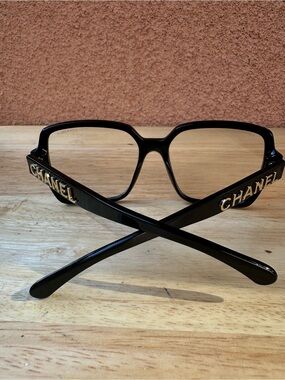 CHANEL Square Oversized Sun/Glasses w/Gold Logo 5408 Authentic